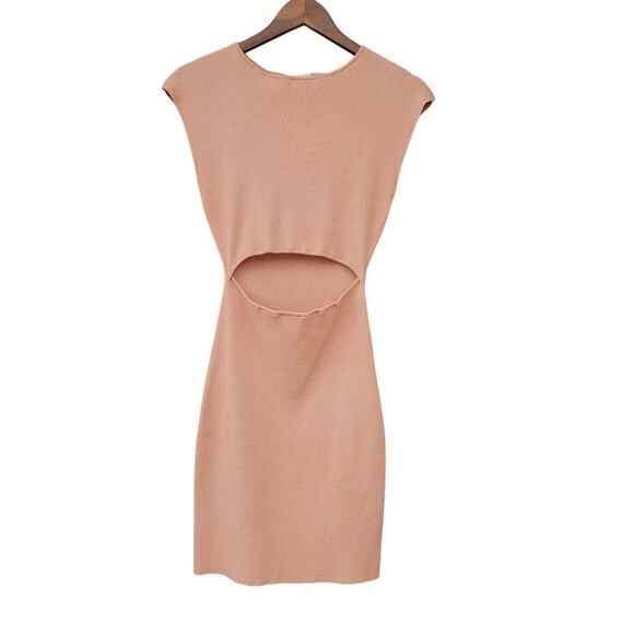 Aritzia Wilfred Free Cut-Out Knit Mini Dress Soft Terracotta Size M - Picture 6 of 10